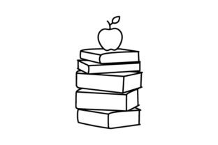 Apple on Books Line Art: An Embroidery Review